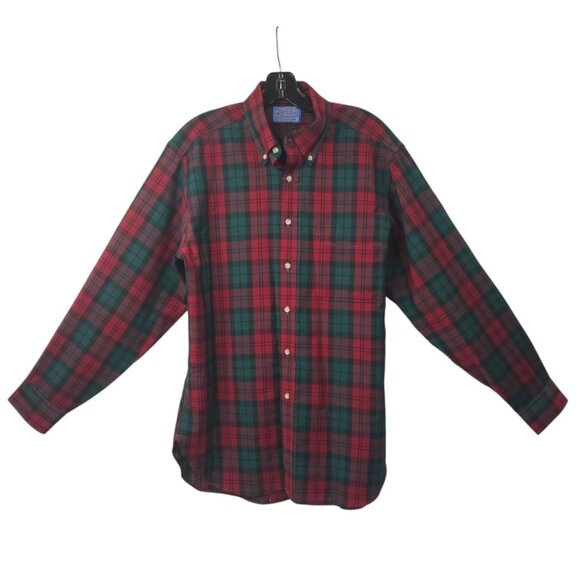 Sir Pendleton Tartan Plaid Shirt READ Mens M Vintage 70s Virgin Wool USA Made - Picture 1 of 16